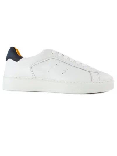 Shop Doucal's White Leather Sneaker Doucals
