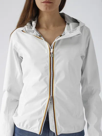 Shop K-way Poliammide Jacket In Bianco