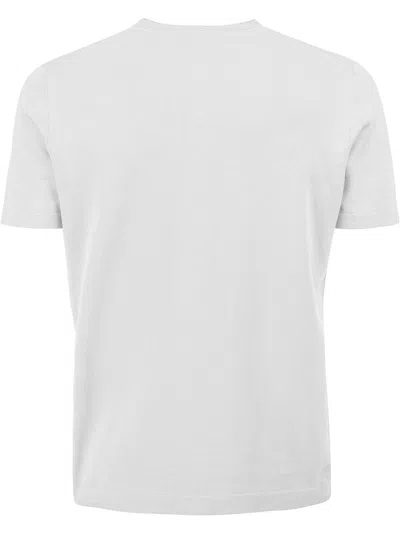 Shop Kangra White Cotton Ribbed T-shirt