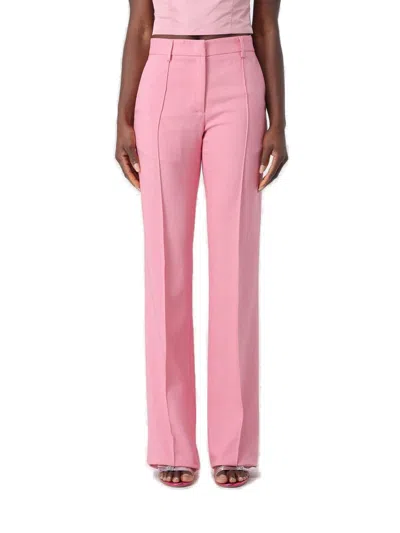 Shop Msgm Straight-leg Pleated Tailored Trousers
