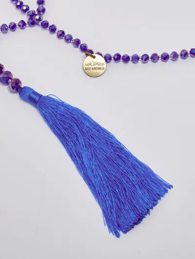 Shop Maliparmi Collana Beaded Scarf Necklace In Azzurro