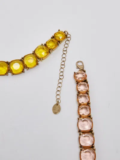 Shop Maliparmi Collana Shiny Crystal Necklace In Rosa-giallo