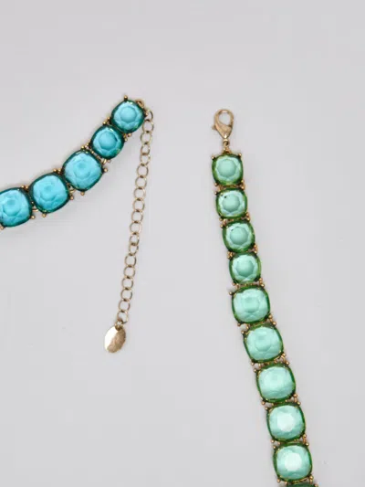 Shop Maliparmi Collana Shiny Crystal Necklace In Verde-azzurro