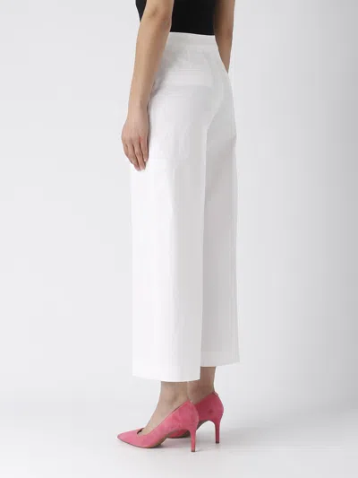 Shop Pt01 Cotton Trousers In Bianco