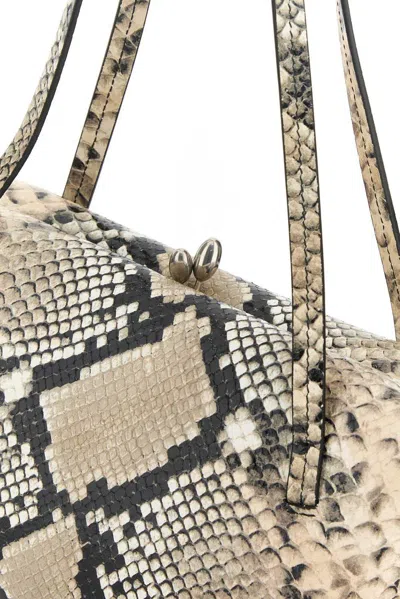 Shop Jil Sander Snakeskin Printed Tote Bag In Beige