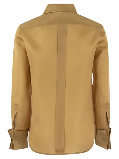 Shop Max Mara Buttoned Long-sleeved Shirt In Camel