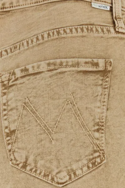 Mother Denim Cropped Jeans In Beige