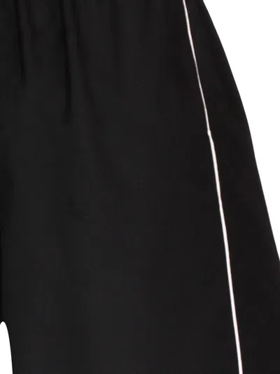 Shop Valentino Side-stripe Drawstring Shorts In Black