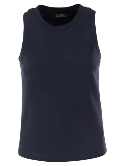 Shop 's Max Mara Logo Embroidered Sleeveless Top In Blue