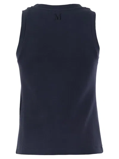 Shop 's Max Mara Logo Embroidered Sleeveless Top In Blue