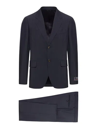 Shop Gucci Two Piece Tailored Suit In Blue
