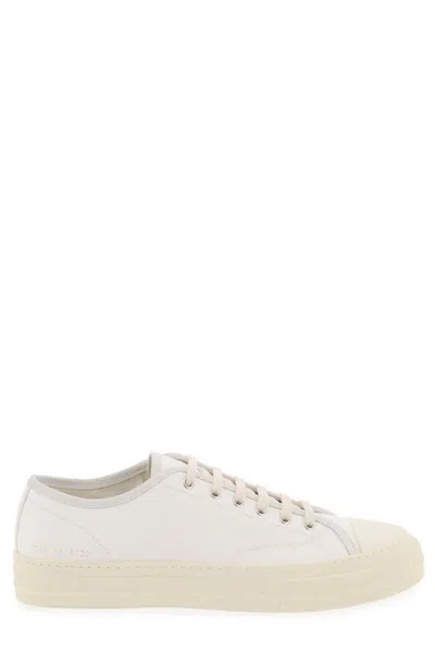 Shop Common Projects Tournament Round Toe Sneakers In White