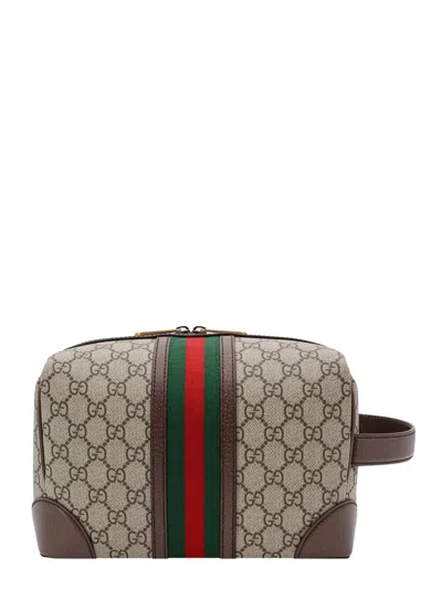 Shop Gucci Savoy Beauty Case In Brown