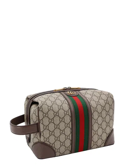 Shop Gucci Savoy Beauty Case In Brown