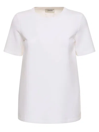 Shop 's Max Mara Logo Embroidered Crewneck T-shirt In White