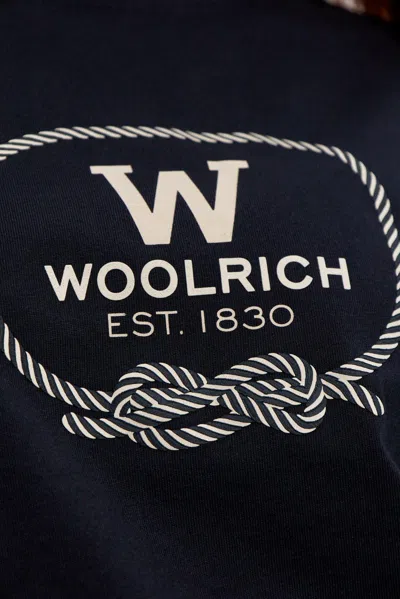 Shop Woolrich Graphic Printed Oversized T-shirt In Blue
