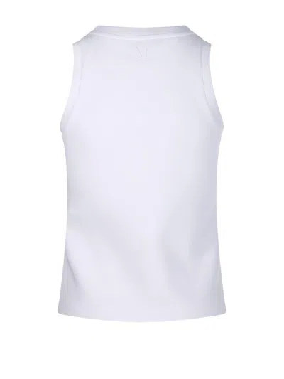 Shop 's Max Mara Logo Embroidered Sleeveless Top In White