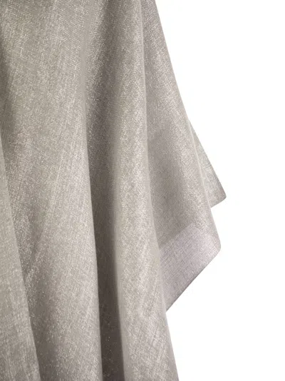 Shop Brunello Cucinelli Linen-blend Cape In Grey