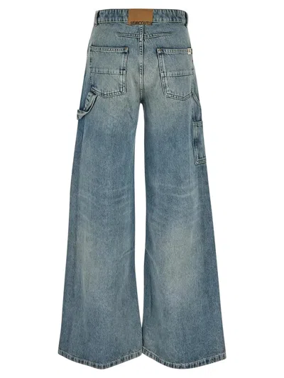 Shop Semicouture Cargo Jeans In Blue