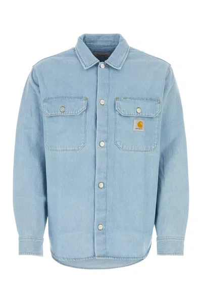 Shop Carhartt Light Blue Denim Harvey Shirt Jac