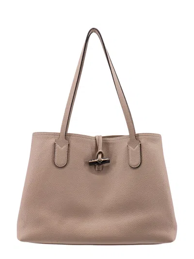Shop Longchamp Roseau Essential Shoulder Bag In Beige