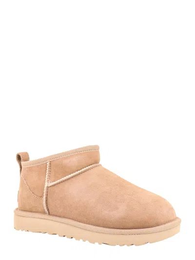 Shop Ugg Classic Ultra Mini Ankle Boots In Beige