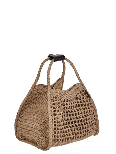 Shop Max Mara Basket Bag In Brown