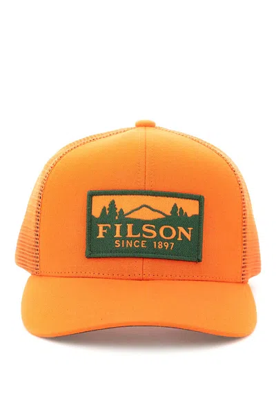 Shop Filson Logger Mesh Baseball Cap In Orange