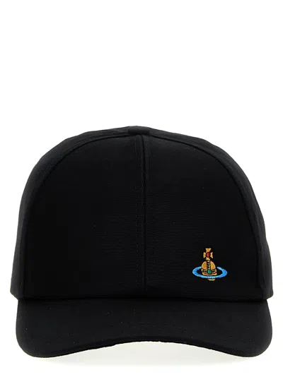 Shop Vivienne Westwood Logo Embroidery Baseball Cap In Black