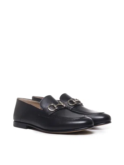 Shop Ferragamo Gancini Loafers In Calfskin In Black