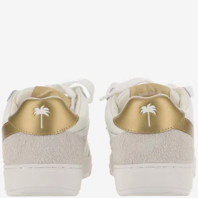 Shop Palm Angels Palm Beach University Sneakers In White/gold