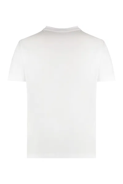 Shop Emporio Armani Blend Cotton Crewneck T-shirt In White