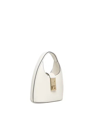 Shop Ferragamo Hobo Mini Bag With Gancini Buckle In White