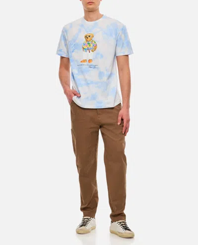 Shop Polo Ralph Lauren Bear T-shirt In Clear Blue