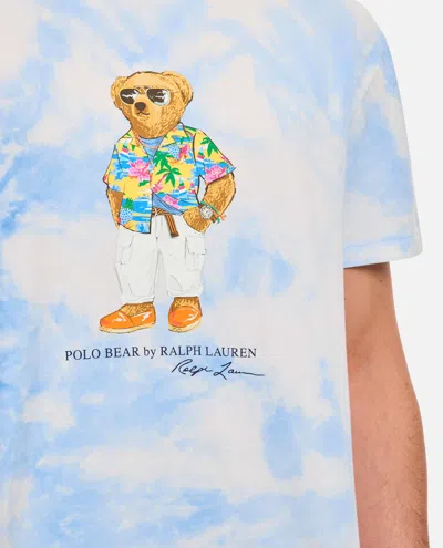 Shop Polo Ralph Lauren Bear T-shirt In Clear Blue