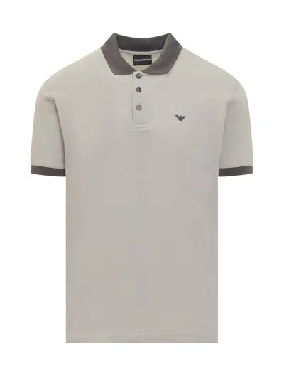Shop Emporio Armani Polo Shirt In Grey