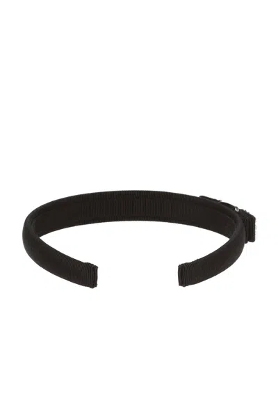 Shop Ferragamo Logo-engraved Embellished Bow Headband In Black