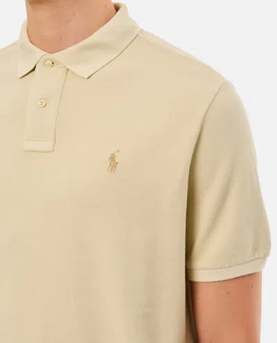 Shop Polo Ralph Lauren Cotton Polo Shirt In Beige
