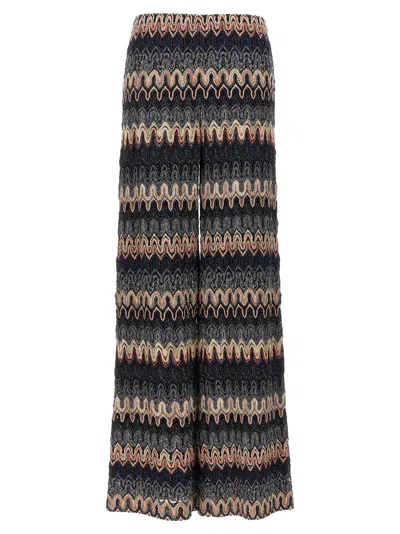 Missoni Zigzag Lurex Flared Trousers In Multicolour