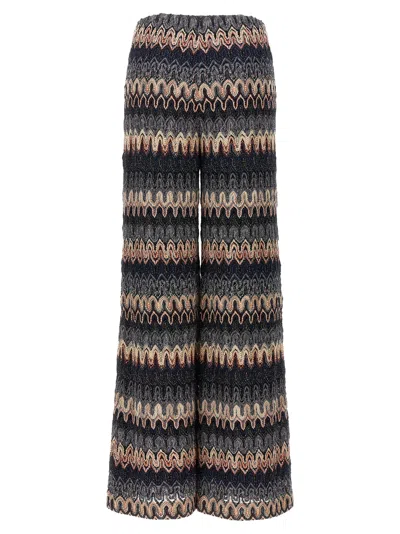 Missoni Zigzag Lurex Flared Trousers In Multicolour
