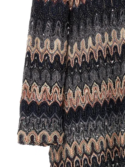 Shop Missoni Patterned Long Cardigan In Multicolour