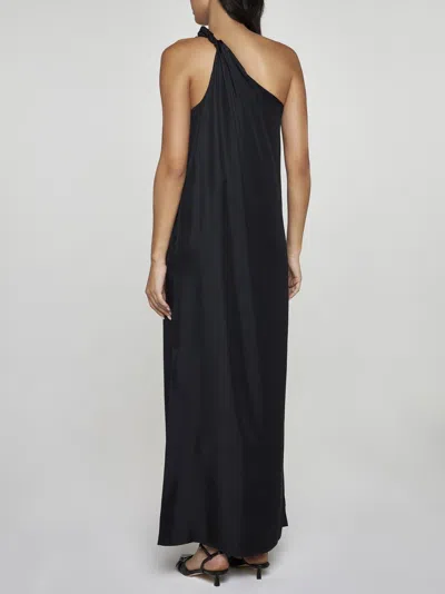 Shop Loulou Studio Adela One-shoulder Silk Dress In Black