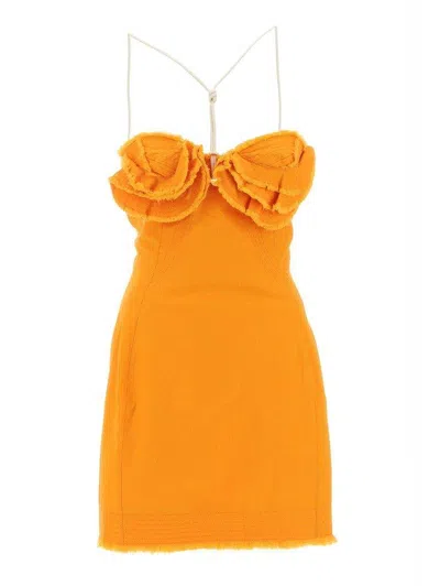 Shop Jacquemus La Robe Artichaut Mini Dress In Orange
