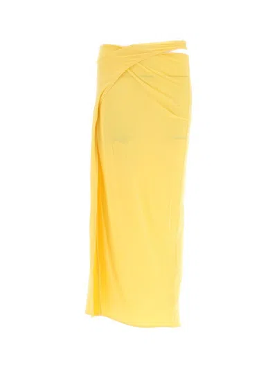 Shop Jacquemus La Jupe Espelho Skirt In Yellow