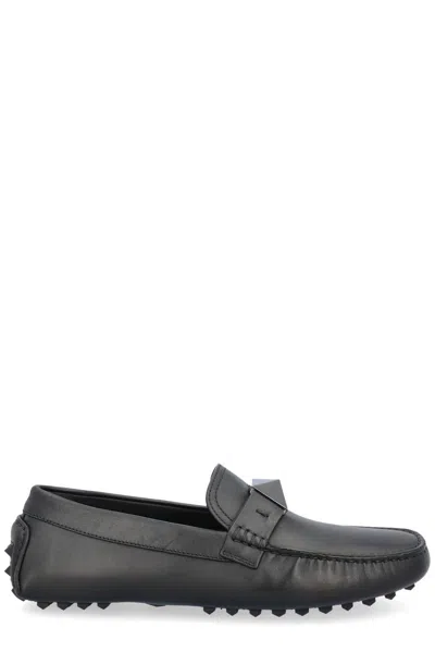 Shop Valentino Garavani Rockstud Slip-on Loafers In Black