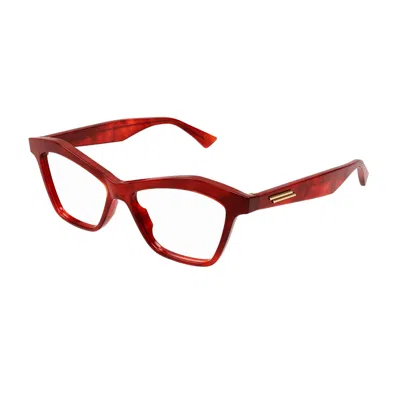 Shop Bottega Veneta Bv1096o Line Minimalist 005 Glasses In Rosso