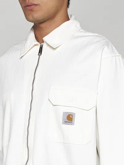 Shop Carhartt Redmond Cotton Shirt Jacket In Off White Rinsed