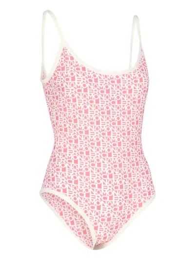 Shop Moncler One-piece Swimsuit In Pink