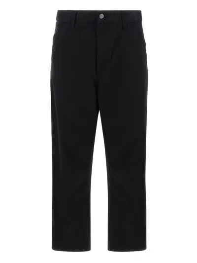 Shop Carhartt Cargo Pants In Black Garment Dyed