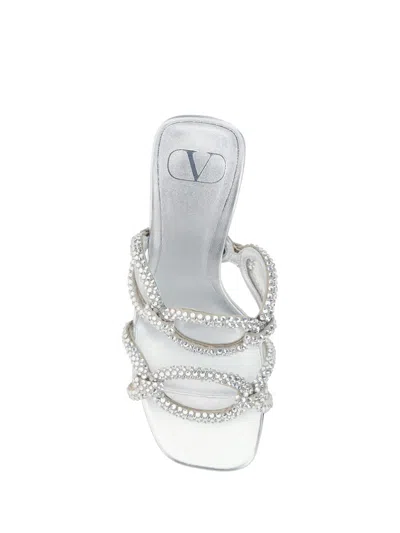 Shop Valentino 1967 Sandals In Silver